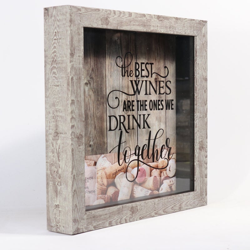 Lawrence Frames Birch 10x10 Weathered Shadow Box Wine Cork Holder - Image 2